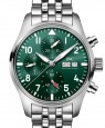 Product Image: IWC Pilot's Watch Chronograph Stainless Steel 41mm Green Dial Bracelet IW388104