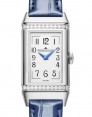 Product Image: Jaeger-LeCoultre Reverso One Duetto Stainless Steel/Diamonds 40.1 x 20mm Silver & Blue Dial Leather Strap Q334848J - BRAND NEW