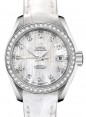 Product Image: Omega Seamaster Aqua Terra 150M Co-Axial Chronometer 30mm Stainless Steel Diamond Bezel White Mother of Pearl Dial Diamond Set Index Alligator Leather Strap 231.18.30.20.55.001 - BRAND NEW