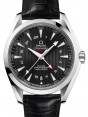 Product Image: Omega Seamaster Aqua Terra 150M Co-Axial Chronometer GMT 43mm Stainless Steel Black Dial Alligator Leather Strap 231.13.43.22.01.001 - BRAND NEW