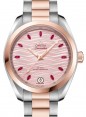 Product Image: Omega Seamaster Aqua Terra 150M Co-Axial Master Chronometer 34mm Stainless Steel Sedna Gold Pink Dial Ruby Hour Markers Steel Sedna Gold Bracelet 220.20.34.20.60.001 - BRAND NEW