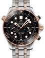Product Image: Omega Seamaster Diver 300M Co‑Axial Master Chronometer Chronograph 44mm Stainless Steel/Sedna™ Gold Black Dial Bracelet 210.20.44.51.01.001 - BRAND NEW