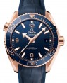 Product Image: Omega Seamaster Planet Ocean 600M Co-Axial Master Chronometer 43.5mm Sedna Gold Blue Dial Leather and Rubber Strap 215.63.44.21.03.001 - BRAND NEW