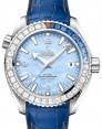 Product Image: Omega Seamaster Planet Ocean 600M 43.5mm White Gold Diamond Sapphire Bezel Blued Mother-of-Pearl Dial 215.58.44.21.07.001 - BRAND NEW