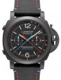 Product Image: Panerai Luminor 1950 Oracle Team USA 3 Days Chrono Flyback Automatic Ceramica Ceramic 44mm Black Dial Leather Strap PAM00725 - BRAND NEW