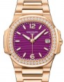 Product Image: Patek Philippe Nautilus Date Sweep Seconds Quartz Rose Gold/Diamonds Lacquered Purple Dial 7010/1R-013 - BRAND NEW