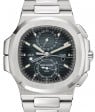 Product Image: Patek Philippe Nautilus Flyback Chronograph Travel Time Stainless Steel Blue Black Dial 40.5mm 5990/1A-011