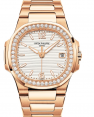 Product Image: Patek Philippe Nautilus Date Sweep Seconds Quartz Rose Gold Silvery Opaline Dial 7010/1R-011 - BRAND NEW