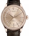 Product Image: Rolex Cellini Time Rose Gold Pink Index Dial Domed & Fluted Double Bezel Tobacco Leather Bracelet 50505 - BRAND NEW