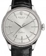 Product Image: Rolex Cellini Time White Gold Rhodium Index Dial Domed & Fluted Double Bezel Black Leather Bracelet 50509 - BRAND NEW