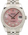 Product Image: Rolex Datejust 31 Lady Steel Pink Mother of Pearl Diamond Dial & Bezel (CUSTOM) Jubilee Bracelet 278240 (278384RBR)