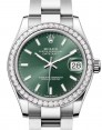 Product Image: Rolex Datejust 31 White Gold/Steel Mint Green Index Dial & Diamond Bezel Oyster Bracelet 278384RBR - BRAND NEW