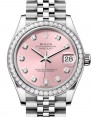 Product Image: Rolex Datejust 31 White Gold/Steel Pink Diamond Dial & Bezel Jubilee Bracelet 278384RBR - BRAND NEW
