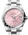 Product Image: Rolex Datejust 31 White Gold/Steel Pink Index Dial & Diamond Bezel Oyster Bracelet 278344RBR - BRAND NEW