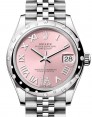 Product Image: Rolex Datejust 31 White Gold/Steel Pink Roman VI Diamond Dial & Bezel Jubilee Bracelet 278344RBR - BRAND NEW