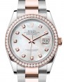 Product Image: Rolex Datejust 36 Rose Gold/Steel White Mother of Pearl Diamond Dial & Diamond Bezel Oyster Bracelet 126281RBR - BRAND NEW