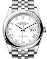 Product Image: Rolex Datejust 36 Stainless Steel White Roman Dial & Smooth Domed Bezel Jubilee Bracelet 126200 - BRAND NEW