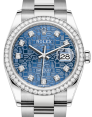 Product Image: Rolex Datejust 36 White Gold/Steel Blue Jubilee Diamond Dial & Diamond Bezel Oyster Bracelet 126284RBR - BRAND NEW