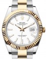 Product Image: Rolex Datejust 41 Yellow Gold/Steel White Index Dial Fluted Bezel Oyster Bracelet 126333 - BRAND NEW