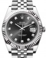 Product Image: Rolex Datejust 41 White Gold/Steel Black Diamond Dial Fluted Bezel Jubilee Bracelet 126334 - BRAND NEW