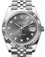 Product Image: Rolex Datejust 41 White Gold/Steel Slate Diamond Dial Fluted Bezel Jubilee Bracelet 126334 - BRAND NEW