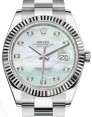 Product Image: Rolex Datejust 41 White Gold/Steel White Mother of Pearl Diamond Dial Fluted Bezel Oyster Bracelet 126334 - BRAND NEW