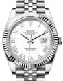 Product Image: Rolex Datejust 41 White Gold/Steel White Roman Dial Fluted Bezel Jubilee Bracelet 126334 - BRAND NEW