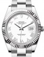 Product Image: Rolex Datejust 41 White Gold/Steel White Roman Dial Fluted Bezel Oyster Bracelet 126334 - BRAND NEW