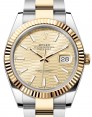 Product Image: Rolex Datejust 41 Yellow Gold/Steel Golden Fluted Motif Index Dial Fluted Bezel Oyster Bracelet 126333 - BRAND NEW