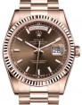 Product Image: Rolex Day-Date 36 Rose Gold Chocolate Index Dial & Fluted Bezel President Bracelet 118235 - BRAND NEW
