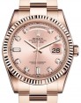 Product Image: Rolex Day-Date 36 Rose Gold Pink Diamond Dial & Fluted Bezel Oyster Bracelet 118235 - BRAND NEW