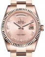 Product Image: Rolex Day-Date 36 Rose Gold Pink Roman Dial & Fluted Bezel Oyster Bracelet 118235 - BRAND NEW