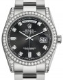 Product Image: Rolex Day-Date 36 White Gold Black Diamond Dial & Diamond Set Case & Bezel Oyster Bracelet 118389 - BRAND NEW