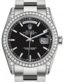 Product Image: Rolex Day-Date 36 White Gold Black Index Dial & Diamond Set Case & Bezel Oyster Bracelet 118389 - BRAND NEW