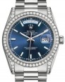 Product Image: Rolex Day-Date 36 White Gold Blue Index Dial & Diamond Set Case & Bezel President Bracelet 118389 - BRAND NEW