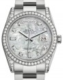 Product Image: Rolex Day-Date 36 White Gold White Mother of Pearl Diamond Dial & Diamond Set Case & Bezel Oyster Bracelet 118389 - BRAND NEW