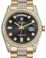 Product Image: Rolex Day-Date 36 Yellow Gold Black Diamond Dial & Diamond Set Case & Bezel Diamond Set President Bracelet 118388 - BRAND NEW