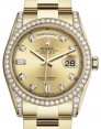 Product Image: Rolex Day-Date 36 Yellow Gold Champagne Diamond Dial & Diamond Set Case & Bezel Oyster Bracelet 118388 - BRAND NEW