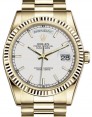 Product Image: Rolex Day-Date 36 Yellow Gold White Index Dial & Fluted Bezel President Bracelet 118238 - BRAND NEW