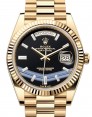 Product Image: Rolex Day-Date 40 President Yellow Gold Black Onyx Diamond Dial 228238 - BRAND NEW