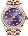 Product Image: Rolex Lady Datejust 28 Rose Gold Aubergine Diamond Dial & Diamond Bezel Jubilee Bracelet 279135RBR - BRAND NEW