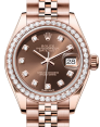 Product Image: Rolex Lady Datejust 28 Rose Gold Chocolate Diamond Dial & Diamond Bezel Jubilee Bracelet 279135RBR - BRAND NEW