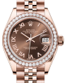 Product Image: Rolex Lady Datejust 28 Rose Gold Chocolate Roman Dial & Diamond Bezel Jubilee Bracelet 279135RBR - BRAND NEW