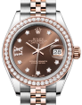Product Image: Rolex Lady Datejust 28 Rose Gold/Steel Chocolate Diamond IX Dial & Diamond Bezel Jubilee Bracelet 279381RBR - BRAND NEW