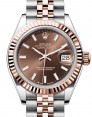 Product Image: Rolex Lady Datejust 28 Rose Gold/Steel Chocolate Index Dial & Fluted Bezel Jubilee Bracelet 279171 - BRAND NEW
