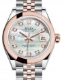 Product Image: Rolex Lady Datejust 28 Rose Gold/Steel White Mother of Pearl Diamond Dial & Smooth Domed Bezel Jubilee Bracelet 279161 - BRAND NEW