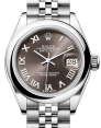 Product Image: Rolex Lady Datejust 28 Stainless Steel Dark Grey Roman Dial & Smooth Domed Bezel Jubilee Bracelet 279160 - BRAND NEW