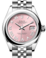 Product Image: Rolex Lady Datejust 28 Stainless Steel Pink Roman Dial & Smooth Domed Bezel Jubilee Bracelet 279160 - BRAND NEW