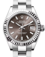 Product Image: Rolex Lady Datejust 28 White Gold/Steel Dark Grey Index Dial & Fluted Bezel Oyster Bracelet 279174 - BRAND NEW