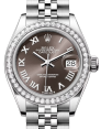 Product Image: Rolex Lady Datejust 28 White Gold/Steel Dark Grey Roman Dial & Diamond Bezel Jubilee Bracelet 279384RBR - BRAND NEW